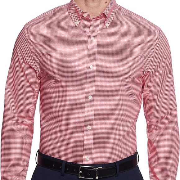 Tommy Hilfiger Men's Shirt Slim Fit Wrinkle Free Gingham - Picture 1 of 4